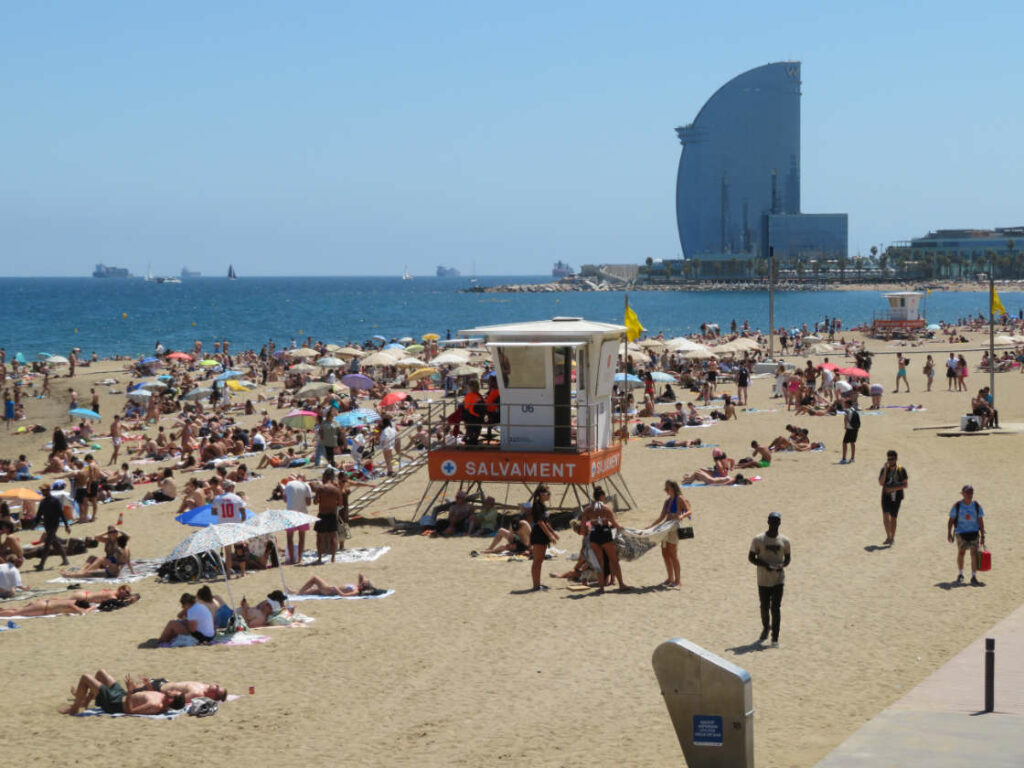 Stranden in Barcelona