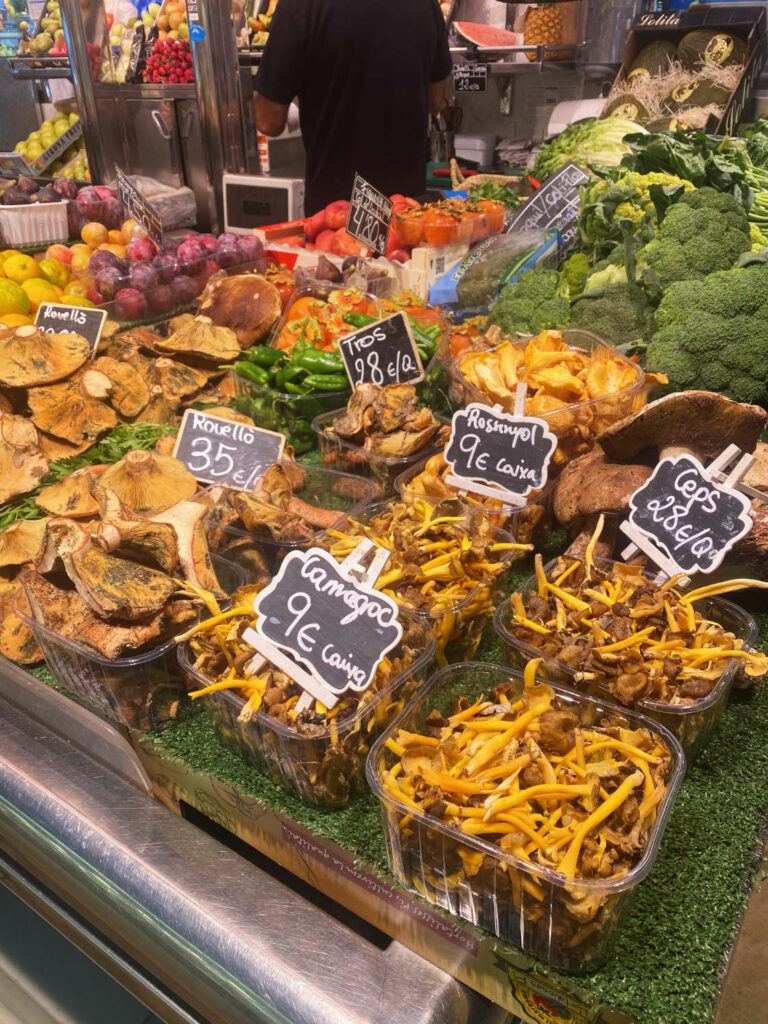 Paddenstoelen op de markt in Barcelona